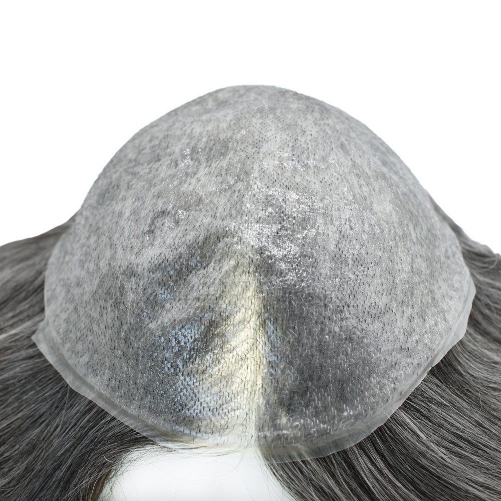 Mens Hairpiece Ultra Thin Skin Toupee for Men Human Hair System V-Looped PU Wigs
