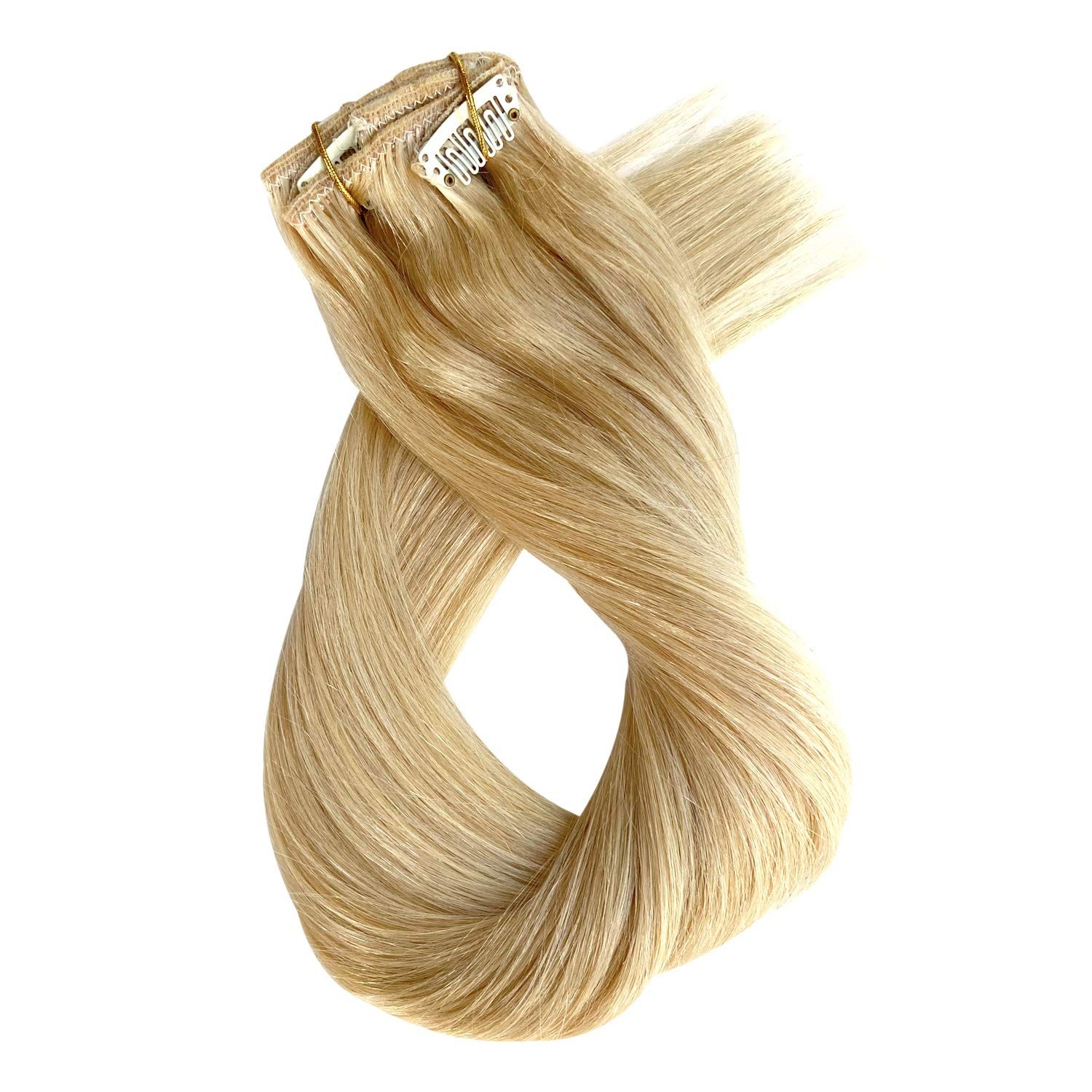 Full Head Double Weft Clip in on Remy Human Hair Extensions Thick European Hair