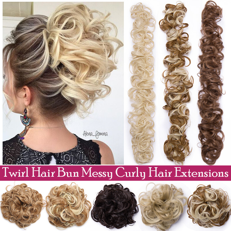 Large Messy Hair Piece Scrunchie Real as Human Look Hair Extensions Bun 31″ LONG
