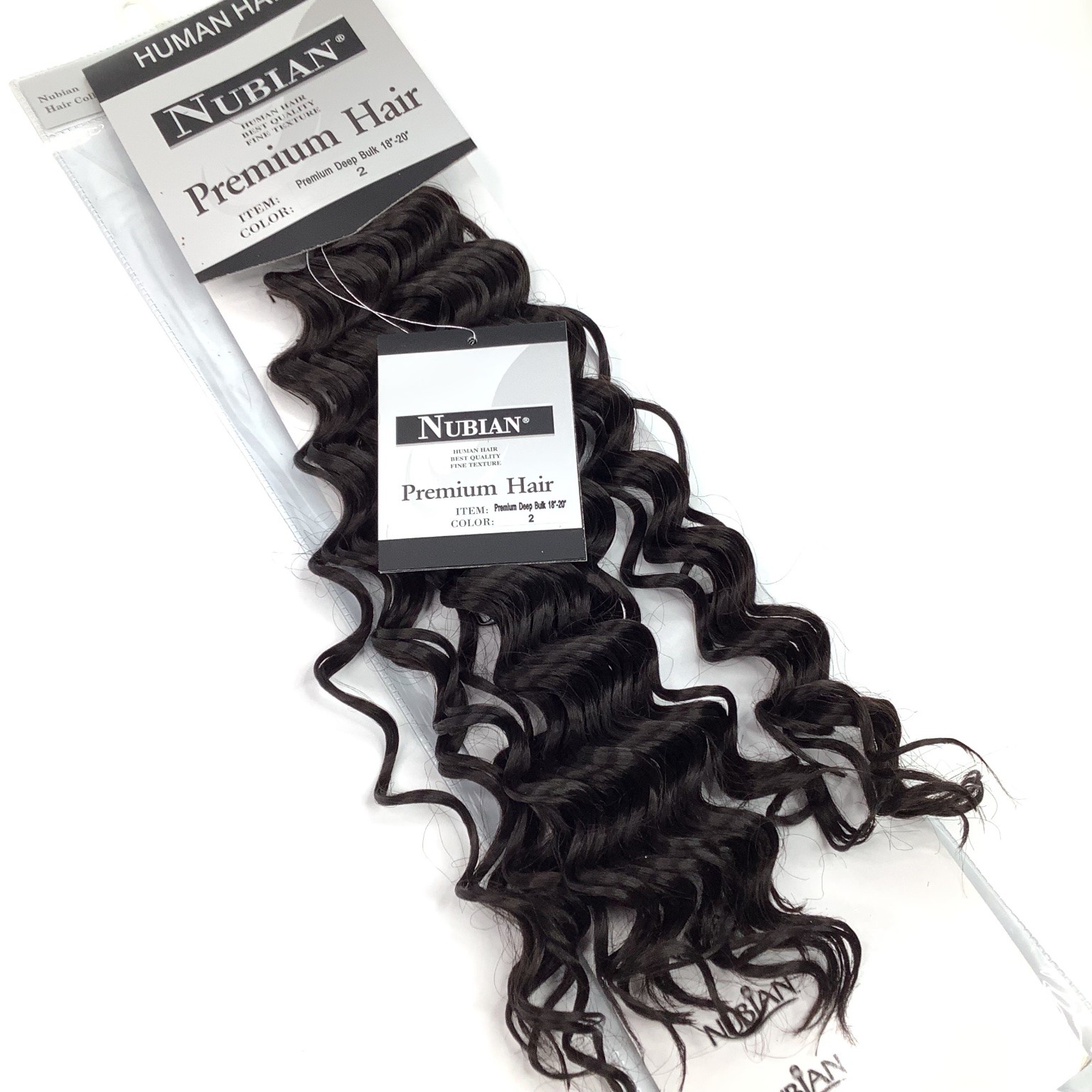 NUBIAN Premium Human Hair Extensions Deep Bulk 18-20″ Color 2 Wavy