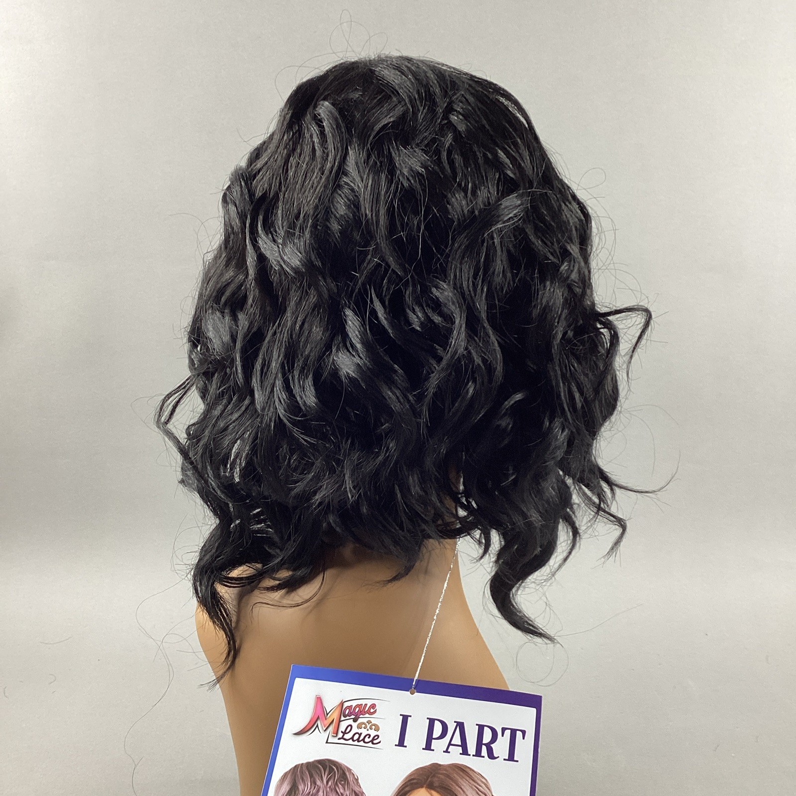 MLI305 Magic Lace Short Wavy #1B Off Black Lace Front Synthetic Wig