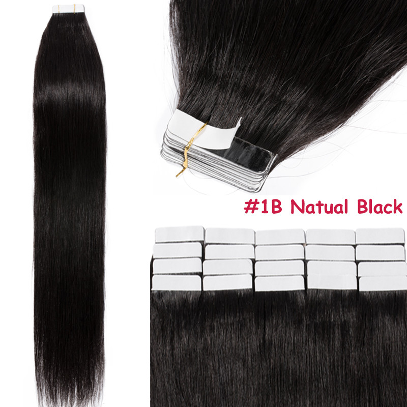 100g Tape In Human Hair Extensions FULL HEAD Skin Weft Real THICK 40pcs Ombre US