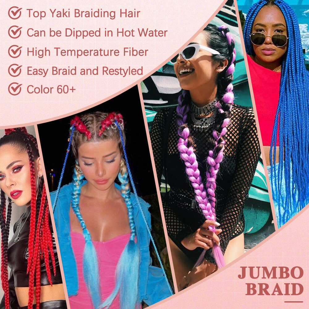 Festival Tinsel/Jumbo Braiding Hair Extensions for Women Girls Kids DIY Braid US