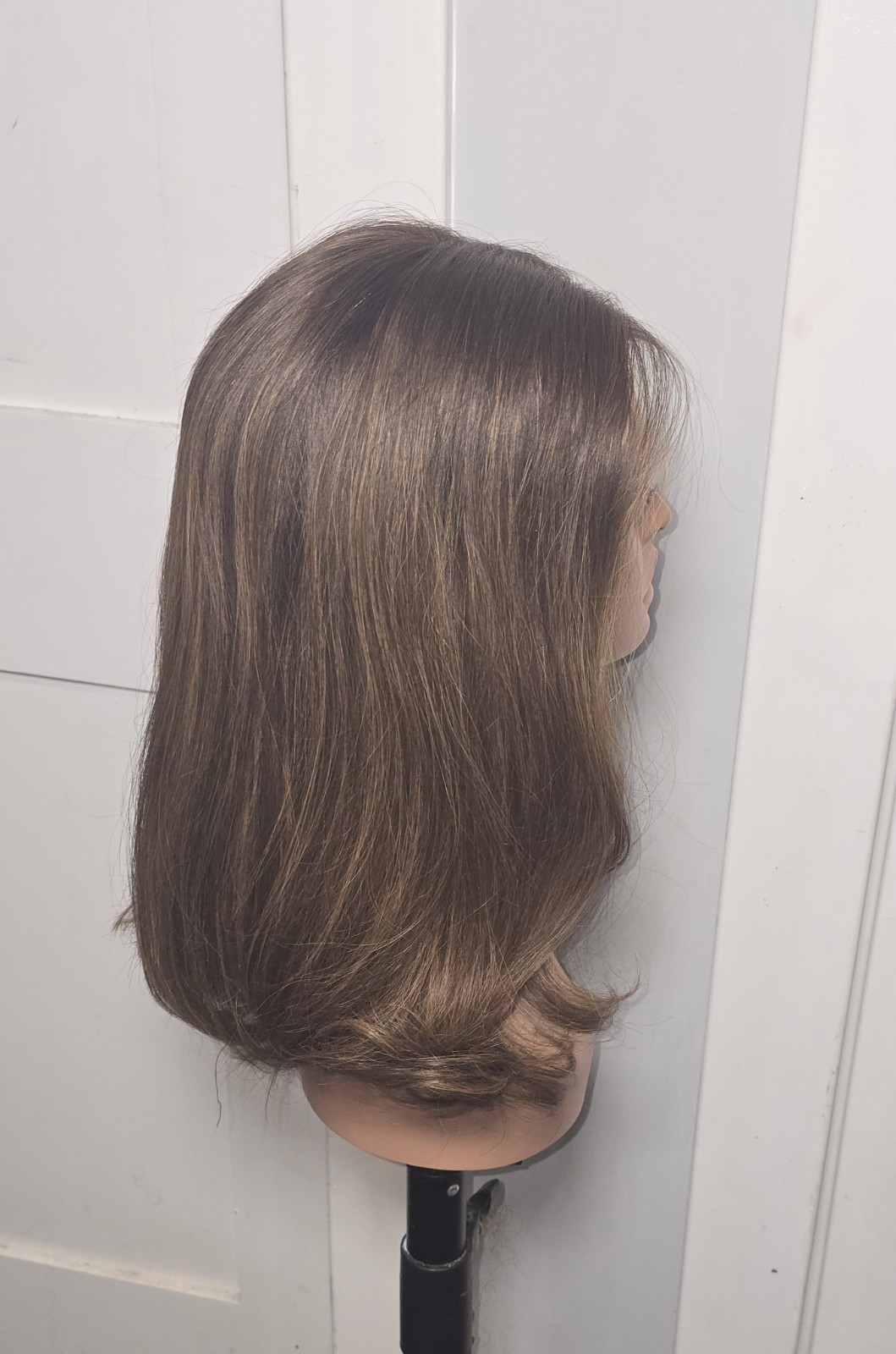 SARZ New York Sheitel Wig Lace Top Human Hair 18in 2/8 Brown Medium