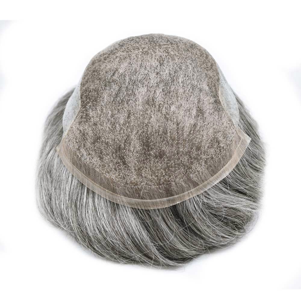 Mens Toupee French Lace Front Hair Piece Replacement System 8X10 Wig for Men US