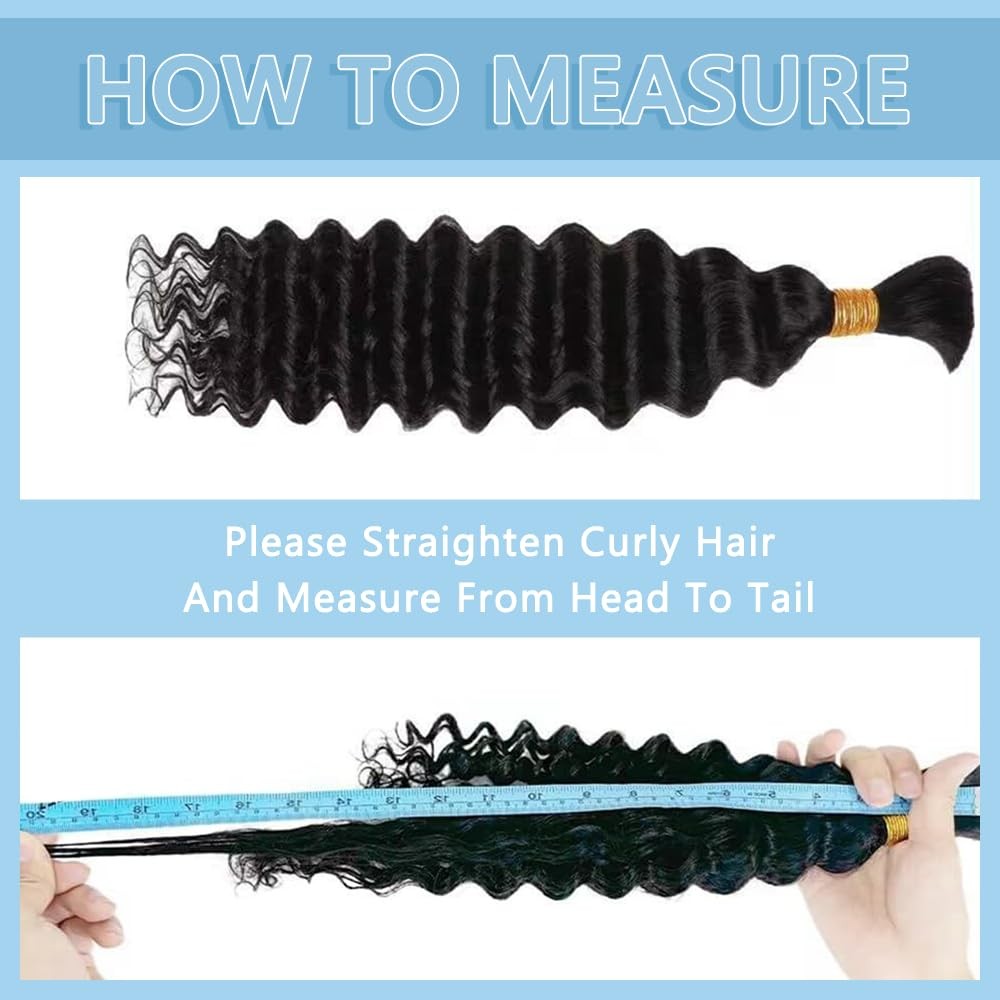 Chocolate Brown Braiding Hair 6 Bundles/Pack 150g 16 Inch Deep Wave Human Hai…