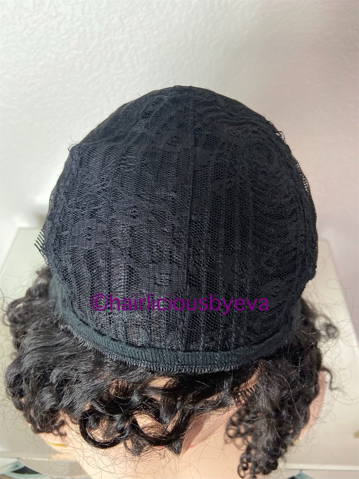 Kinky Curly Afro Wig Side Part Black Color 14 Inch Long
