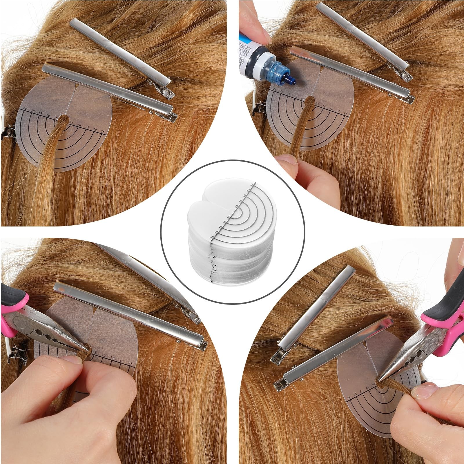 100 Pcs K Tips Hair Extensions Tool, K Tip Tools, Professional K Tips with Me…