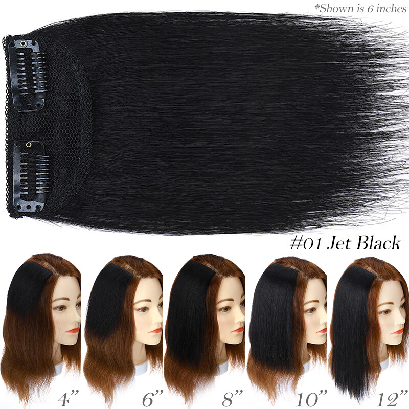 Clip In 100% Remy Human Hair Pad Extensions Short One Piece For Thinning Hair US