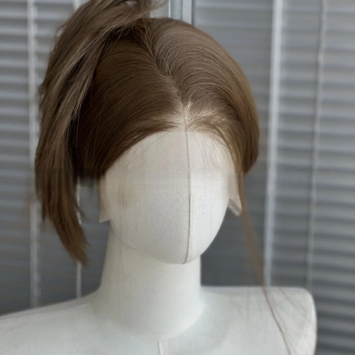 Heat Resistant Hair Long Straight Lace Frontal Wigs Brown Natural Pre Plucked