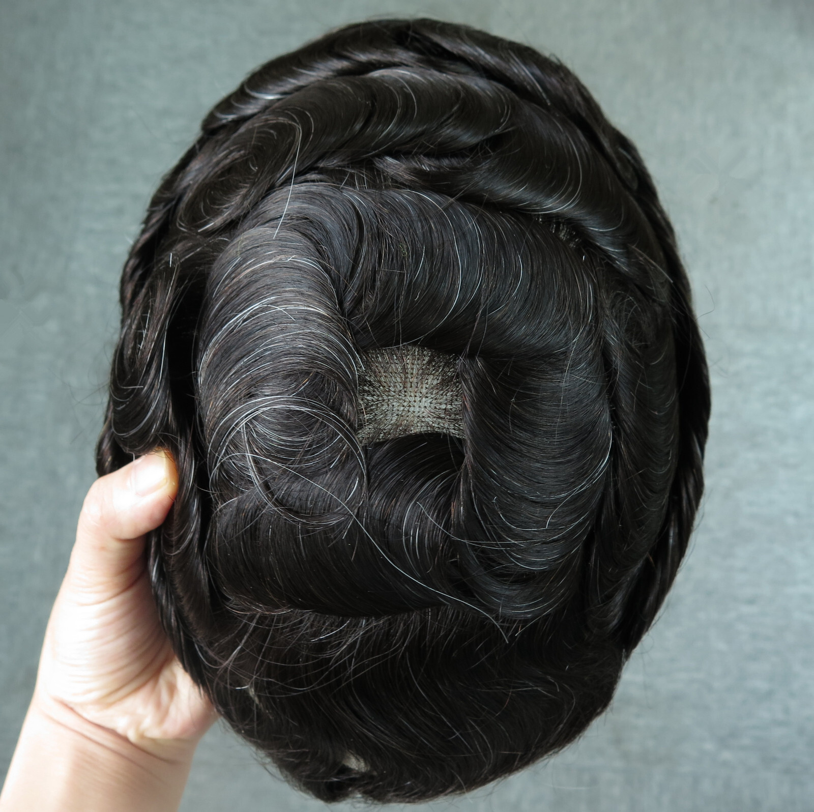 Mens Toupee Human Hair Full French Lace Hair Replacement System Express Shipping