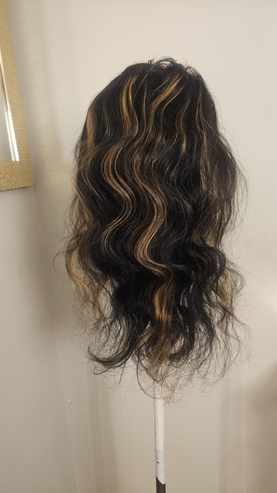 High Quality 24″ dark Brown With Ombre Highligh 100% Virgin Human Hair Lace Wig