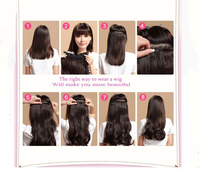 Long Wavy Deluxe Natural Looking Synthetic Hair Extension Clip In + Free Gift