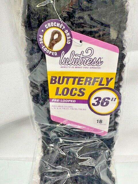 *LOT OF 3*Sensationnel Lulutress Pre-looped Butterfly Locs 36″-1B Off Black