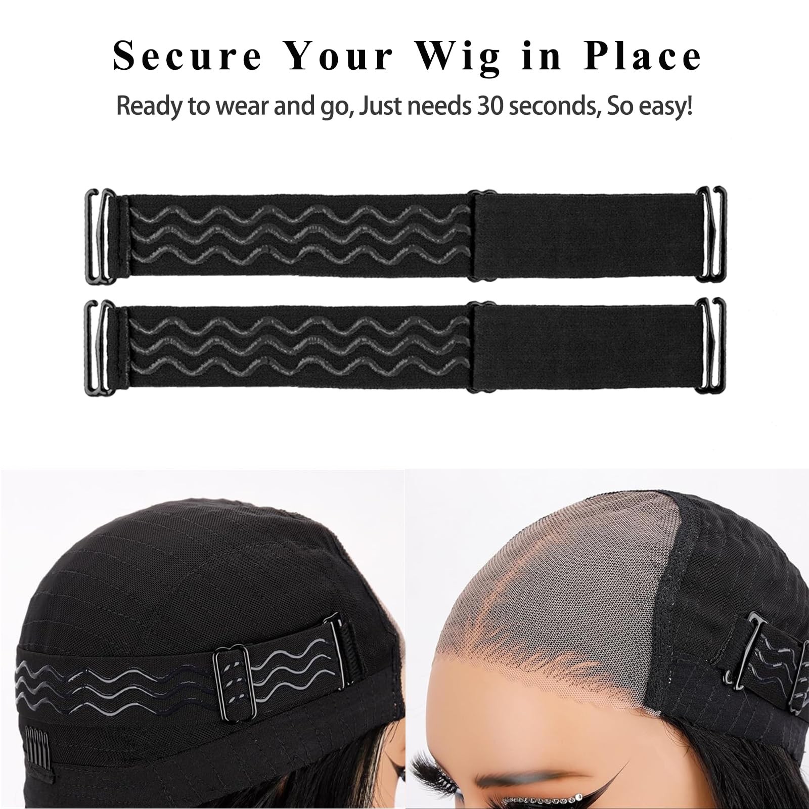 6 Pcs Elastic Band Adjustable Straps for Wig Making Lace Bands Wig Accessories