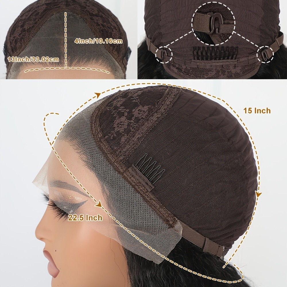 Kinky Straight Black Hair Frontal Lace Replacement Wigs Glueless Pre Plucked Wig