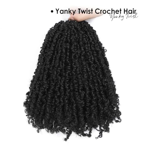 Yanky Twist Crochet Hair 10 Inch-12 Inch-14 Inch 1B#-Natural Black