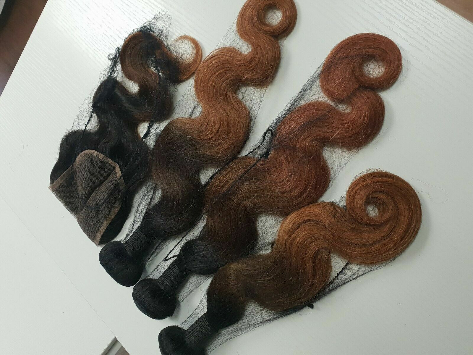 12A 3TONE OMBRE 1B/4/30 BRAILIAN VIRGIN HUMAN HAIR BODY WAVE 16+18+20&16 CLOSURE