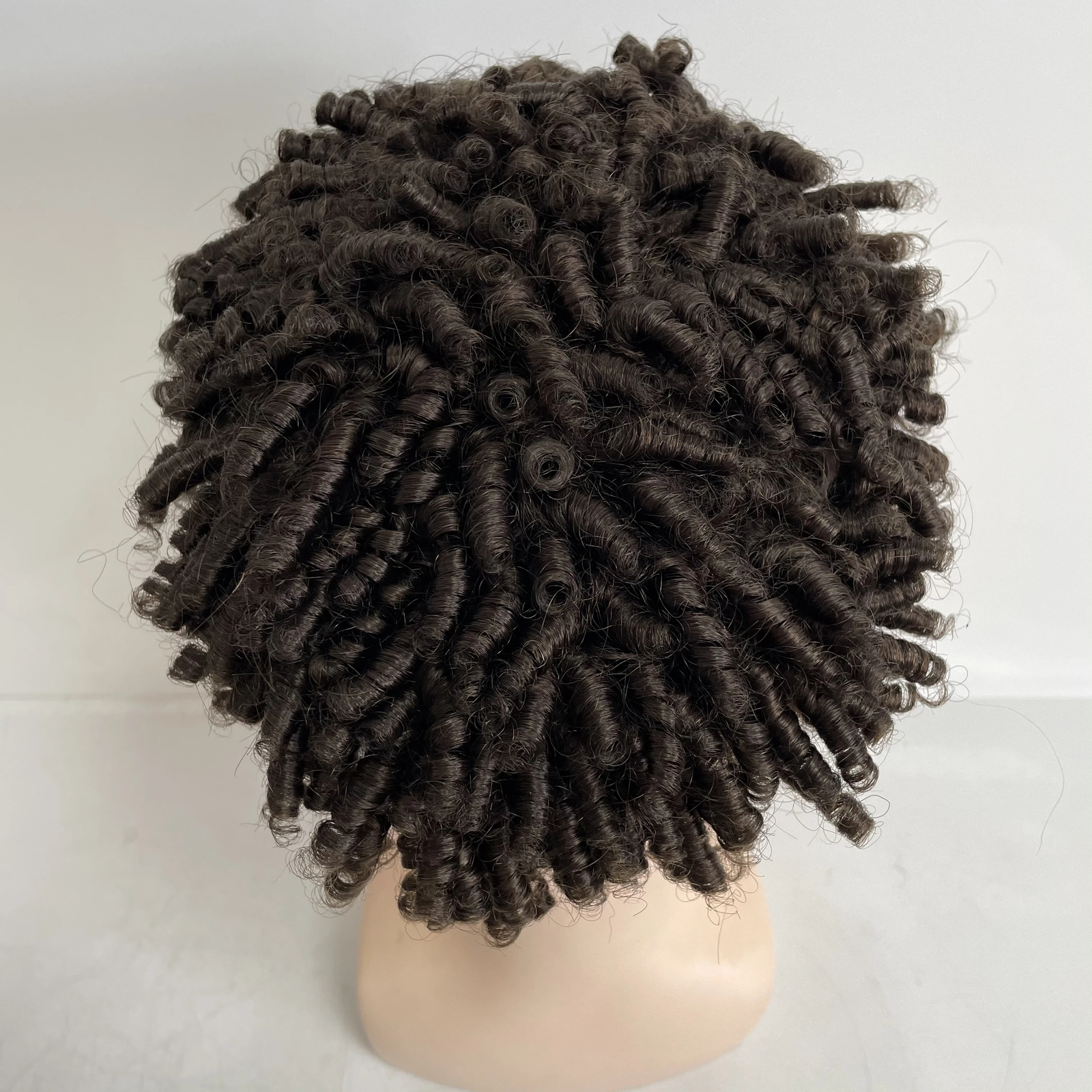 15mm Curl Twist Dreadlocks AUS Toupee for Black Men