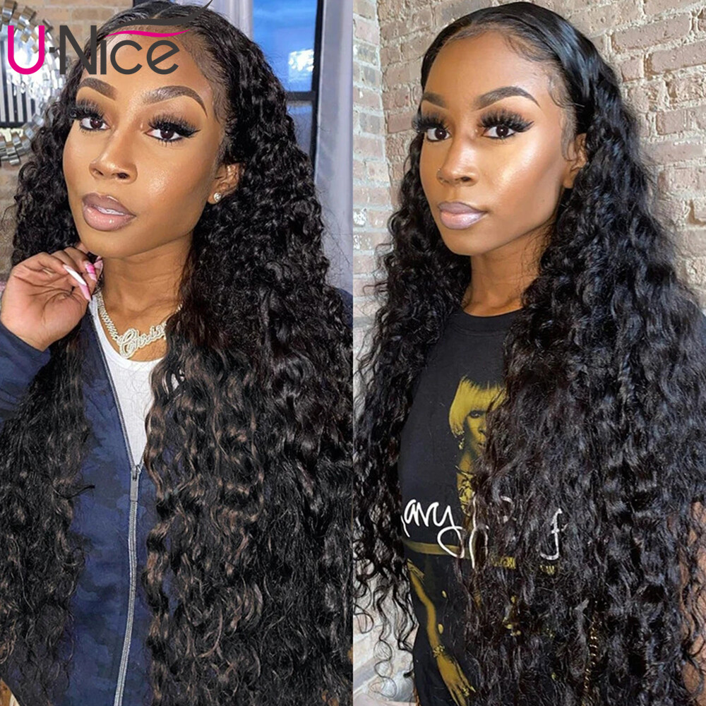 UNice Indian Curly 13×4 Lace Front Human Hair Wigs for Black Women Glueless Full