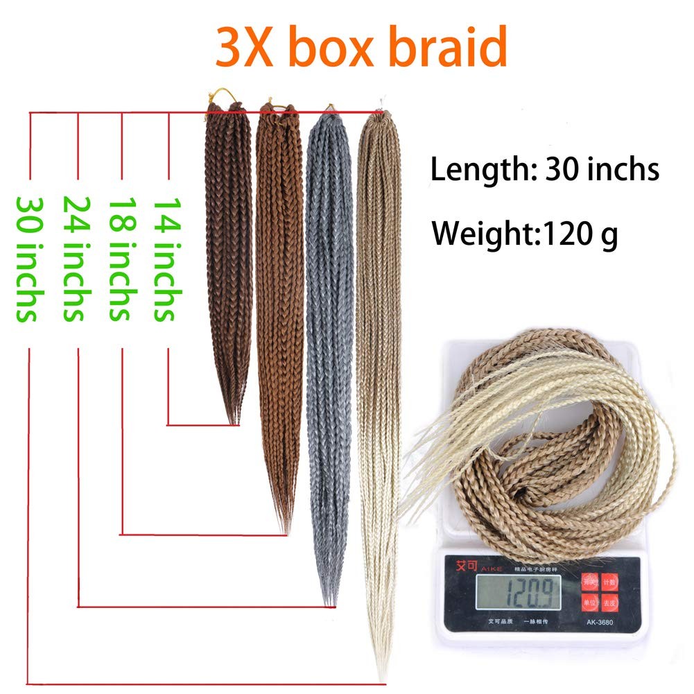 Mayloss 6 Packs/Lot 14/18/24/30 Inch 1Cm 20 Strands/Pack Thin 3X Braid Crochet