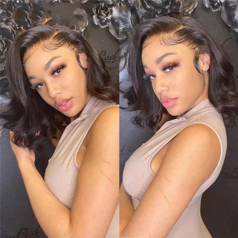 Short Bob Lace Wig Virgin Hair Cuticle Aligned Wig Lace Body Wave Bob Hair Wig