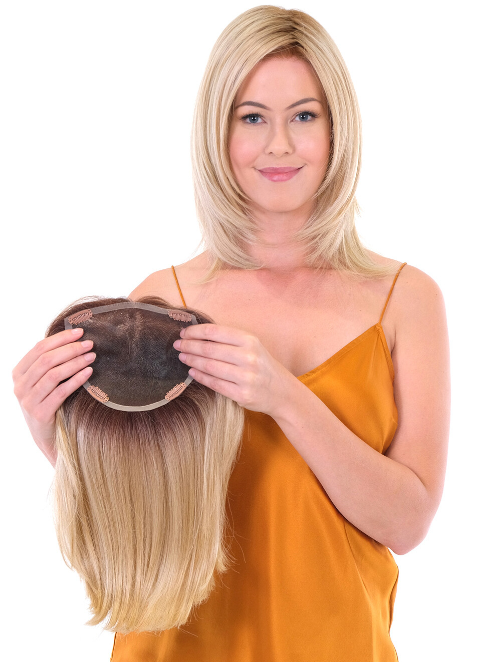 PREMIUM HAND-TIED STRAIGHT TOPPER by BelleTress, 14″ or 18″, *ALL COLORS* New