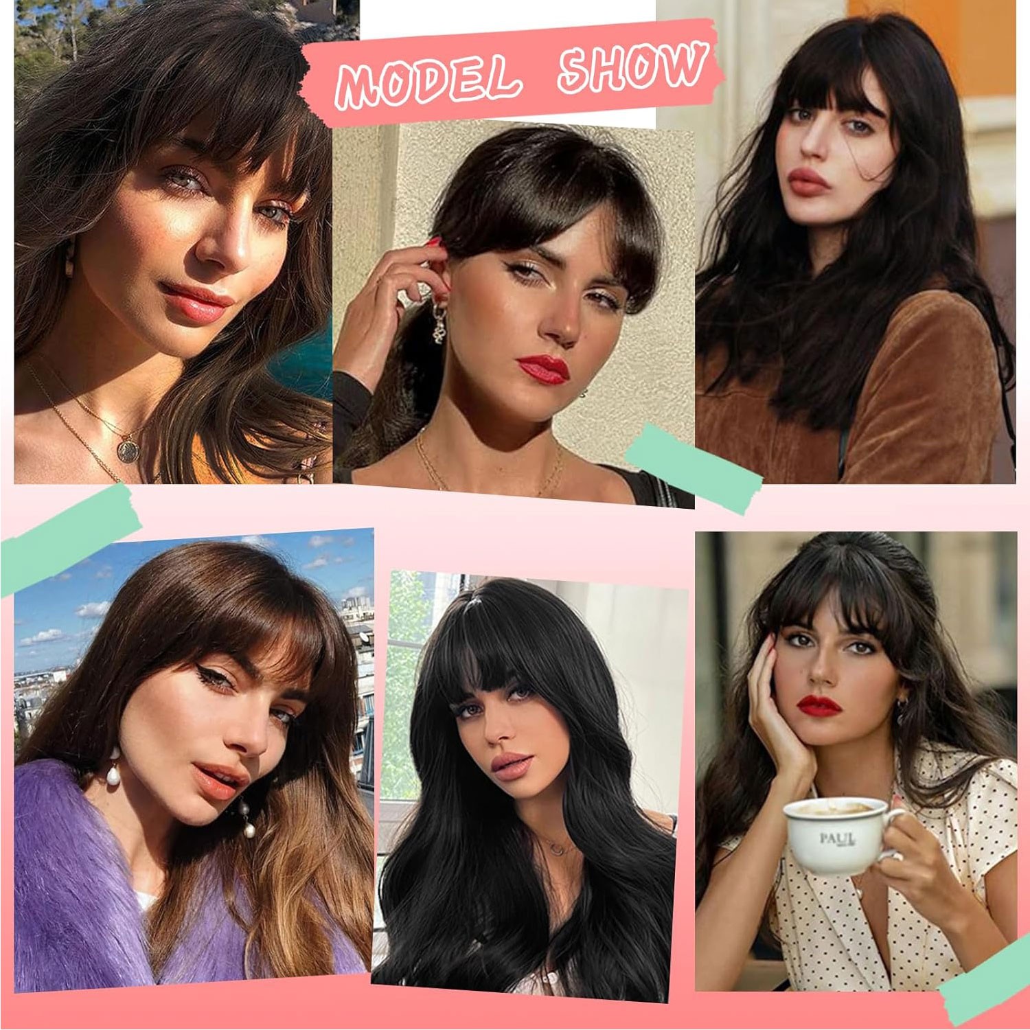 3D Clip In 100% Remy Air Fringe Bangs Human Hair Extensions Hairpiece Top Topper
