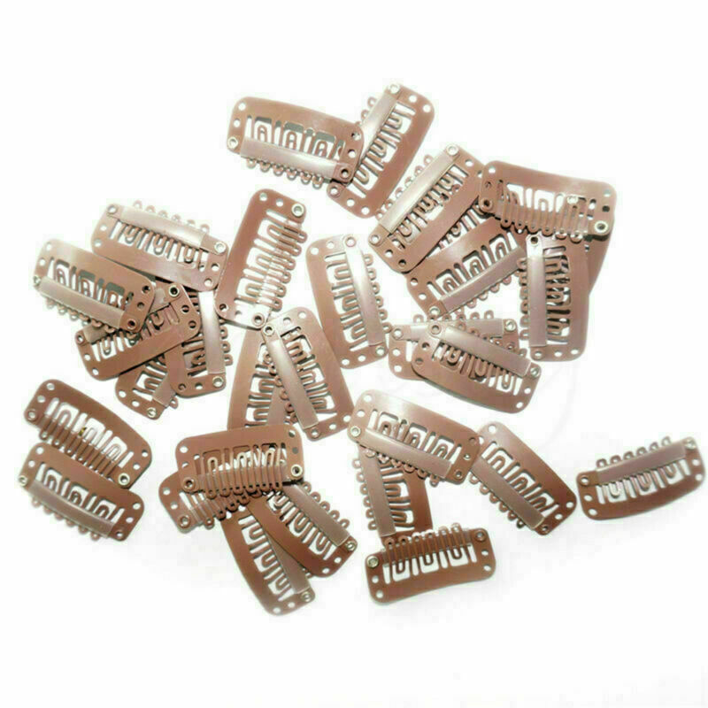 10/30/50pcs Beige Brown Black U Shaped Snap Clips 32mm for Hair Extensions