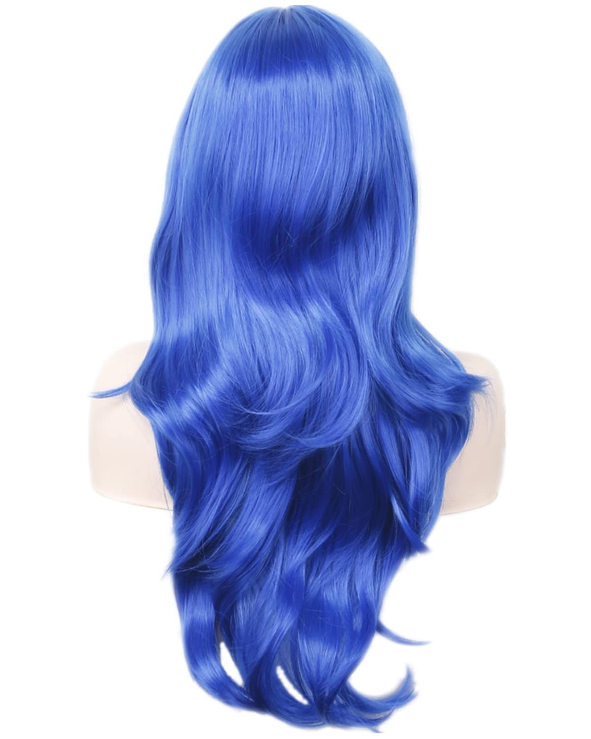 Wigs 28″ Long Wavy Hair Heat Resistant Cosplay Wig for Women (Blue)