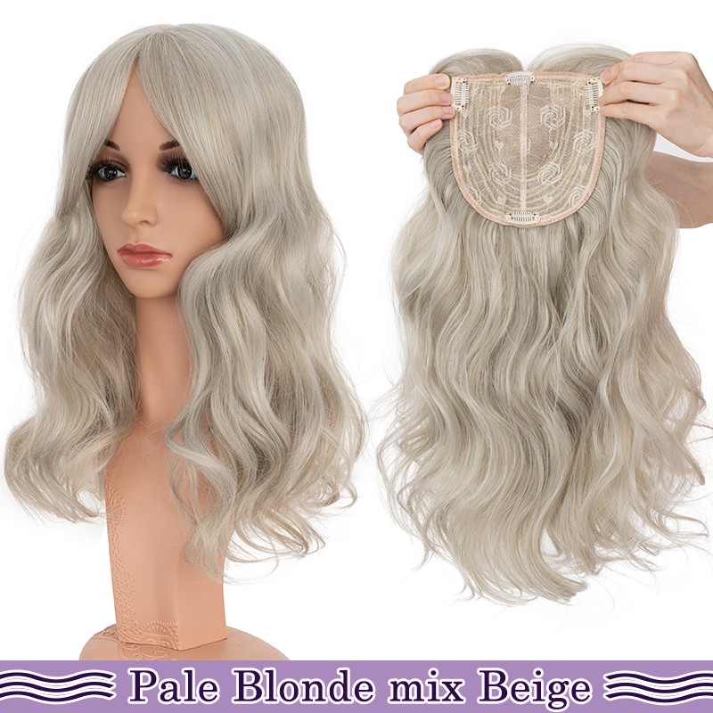 100% Real as Human Hair Topper Clip in Extension Silky Hairpiece Large Lace 18in