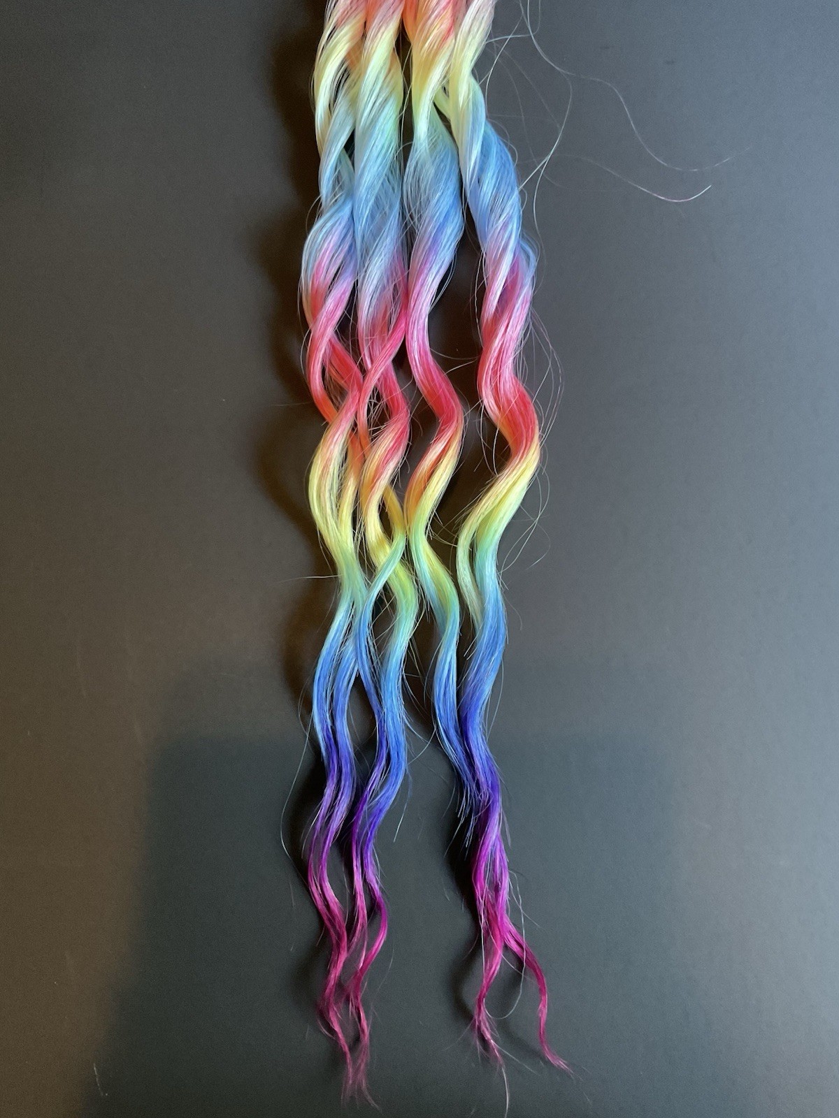 Reusable tie in braided ponytail extensions festival, rave, softball/sports