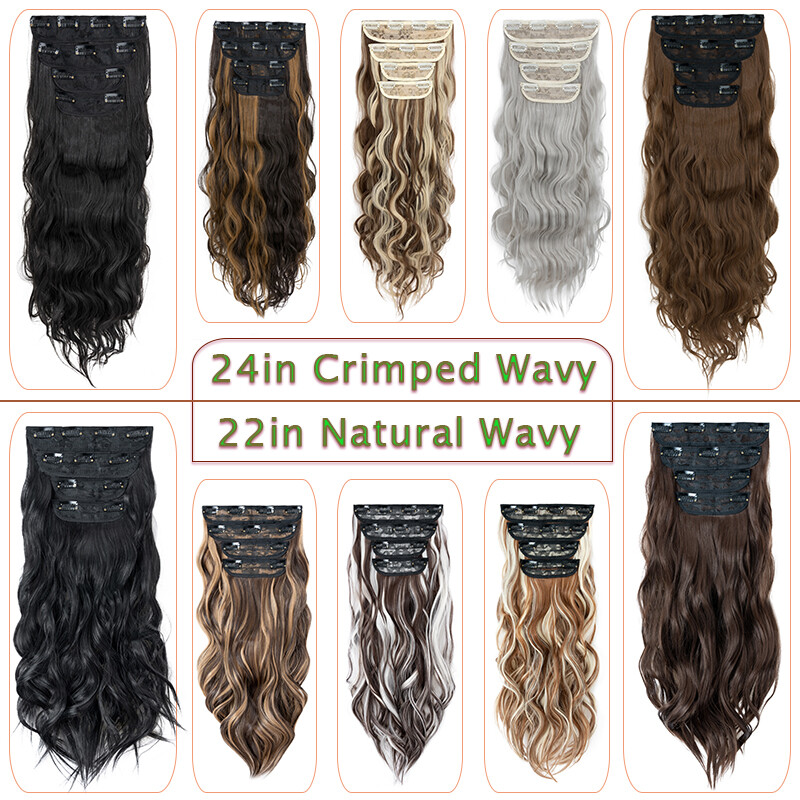 4 Piece THICK 100% Natural Clip in Hair Extensions Long Full Head As Human Real