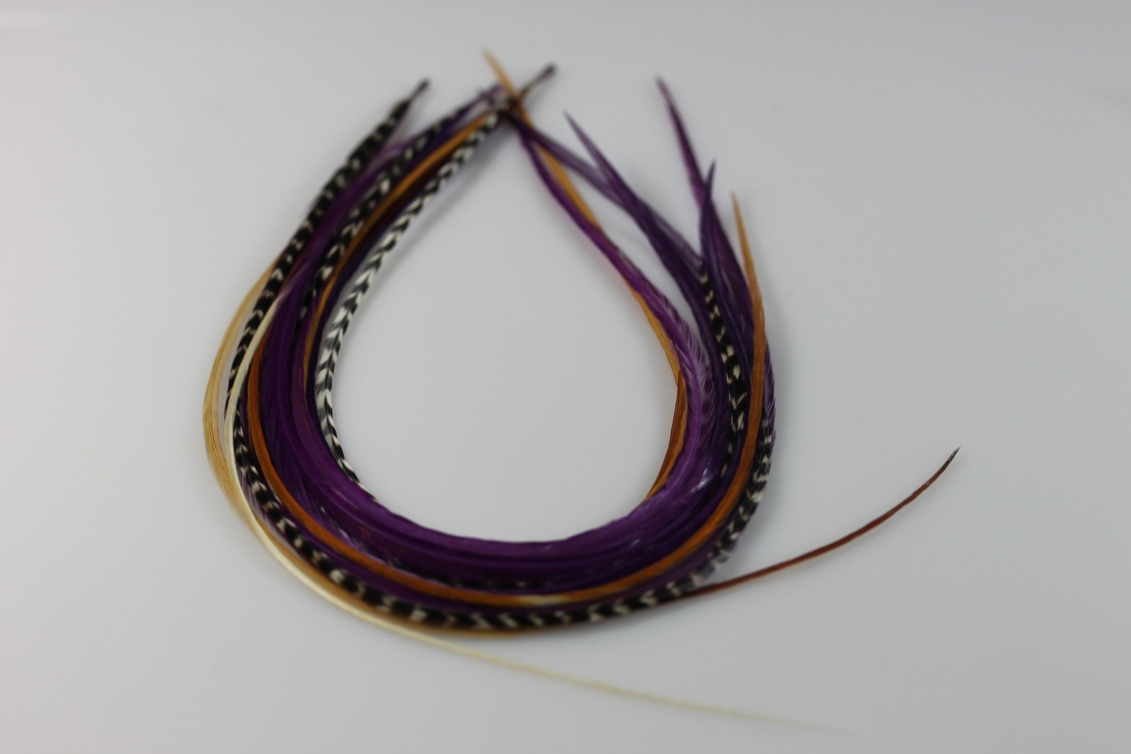 7-10 Dark Purple with Natural Brown Mixes of Quality Feathers Hair Extension! 5
