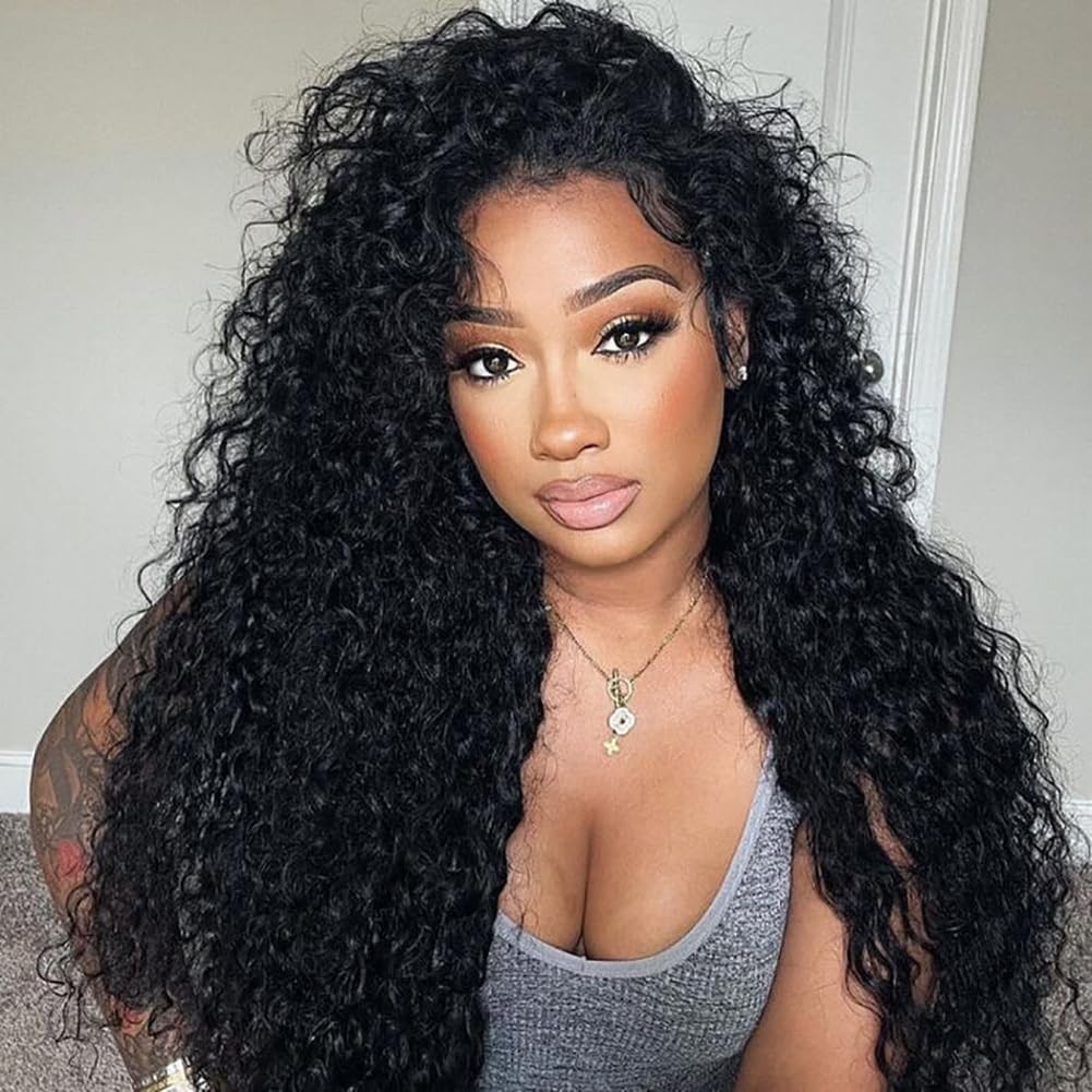 200% Density Water Wave Half Wig – 24″ Drawstring Flip Over, Adjustable, Beginne