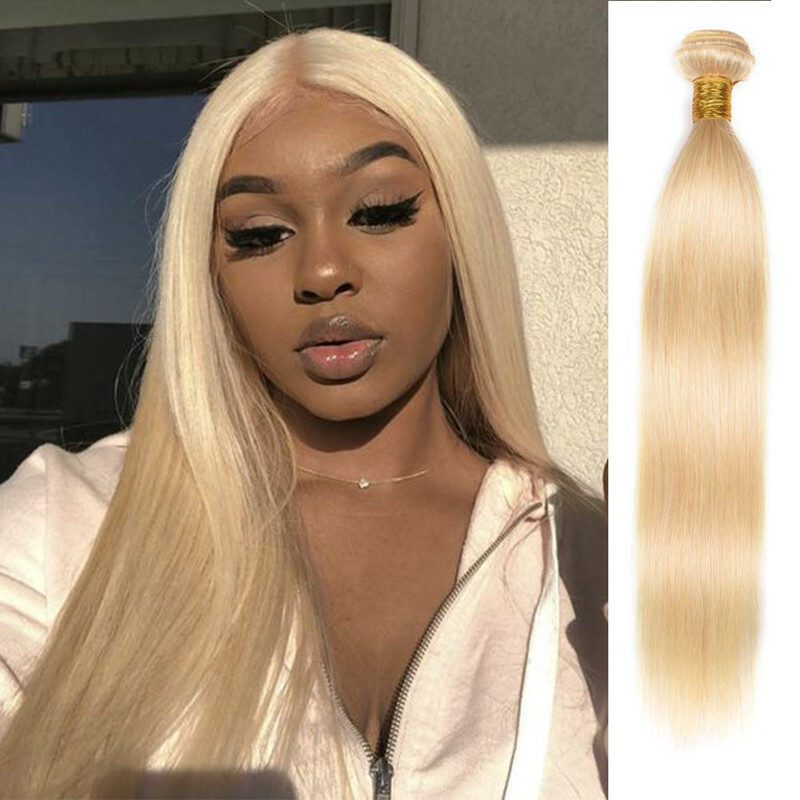 3 Bundles 24inch 613 Blonde Human Hair Weft Straight Brazilian 100% Human Hair