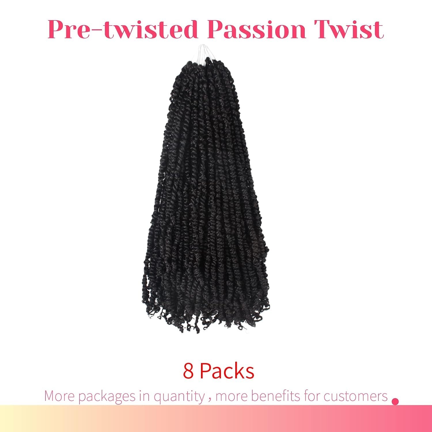 Professional Quality Pre-Looped Passion Twist Hair | 8 Packs