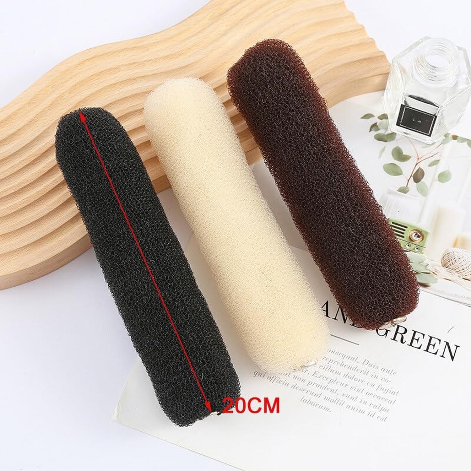 2PCS 20cm Donut Ring Style Bun Maker – DIY Hair Foam Ring Shaper Snap Roll Bu…