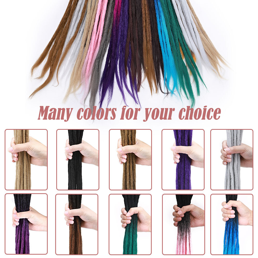 Long Ombre Dreadlocks Hair Extensions Synthetic Crochet Braiding Dreads Locs US