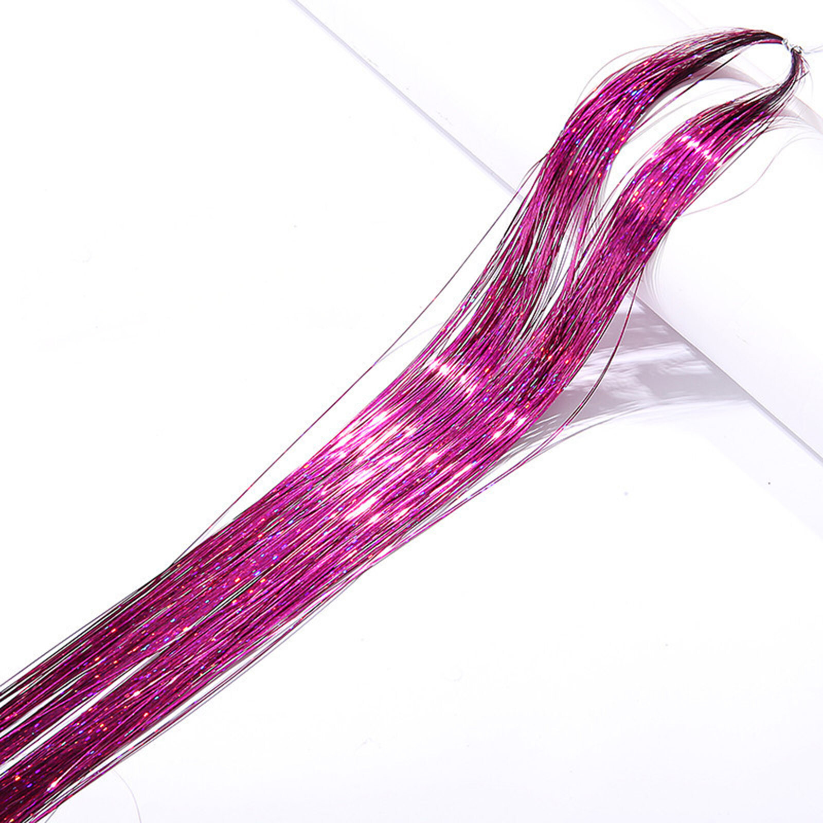 47 Inches Hair Extension Tinsel Kit with Tool 12 Mixed Colors 2400 Strands F7M6