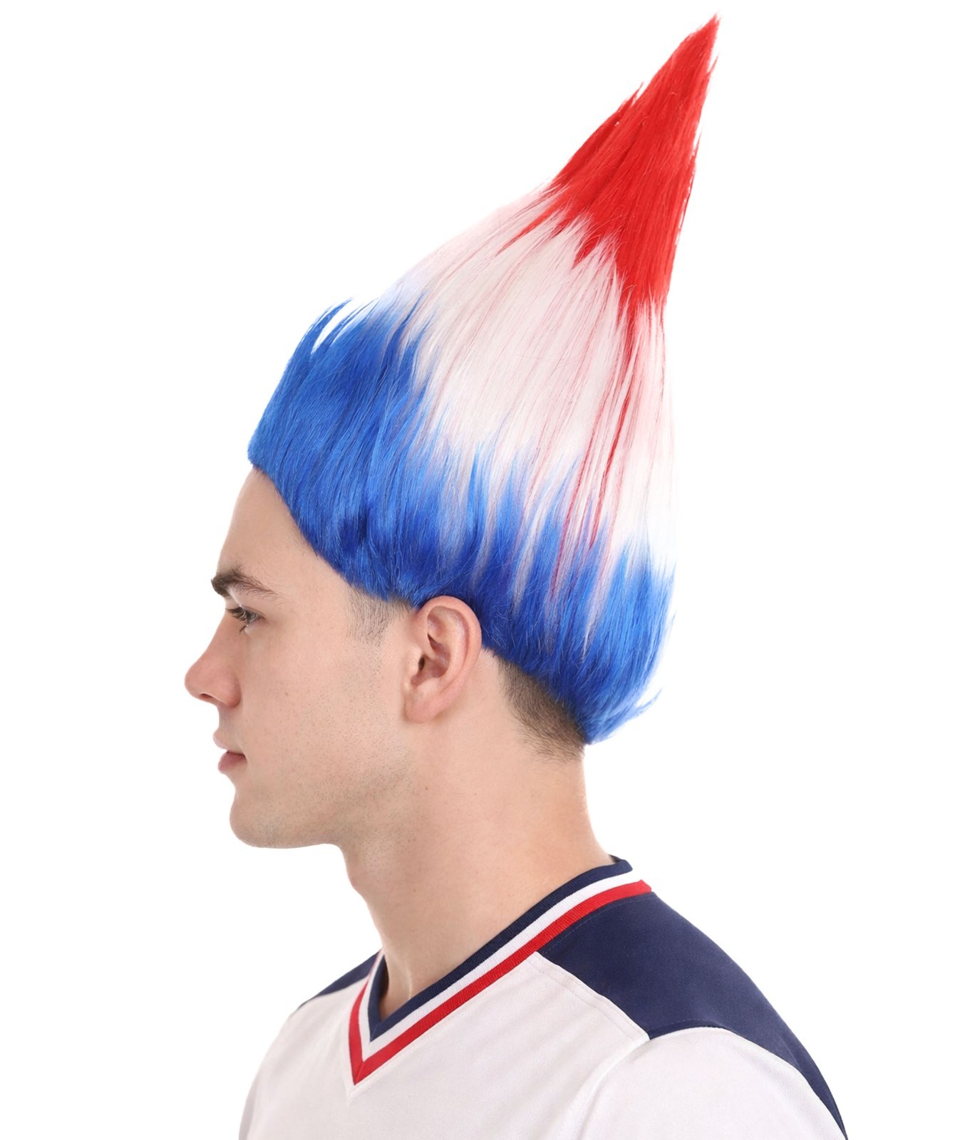 HPO Flagwigs Adult Unisex Serbia Flag Troll Wigs,Perfect for Cosplay HM-797A