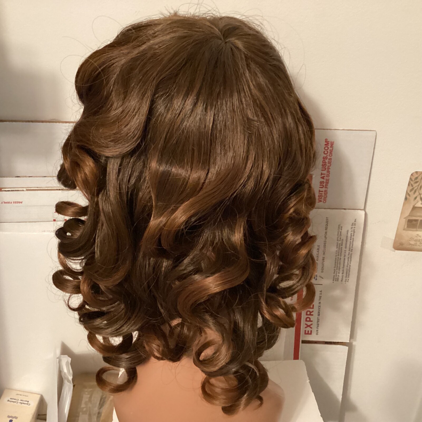 2 Wigs Fashion Full Wigs Curly Copper, Black Synthetic Women Daily Use Party