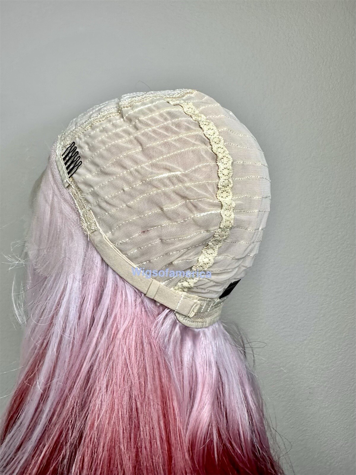 Rainbow Pastel Wig Lace Front Middle Part 28 Inch Long Wavy Layered