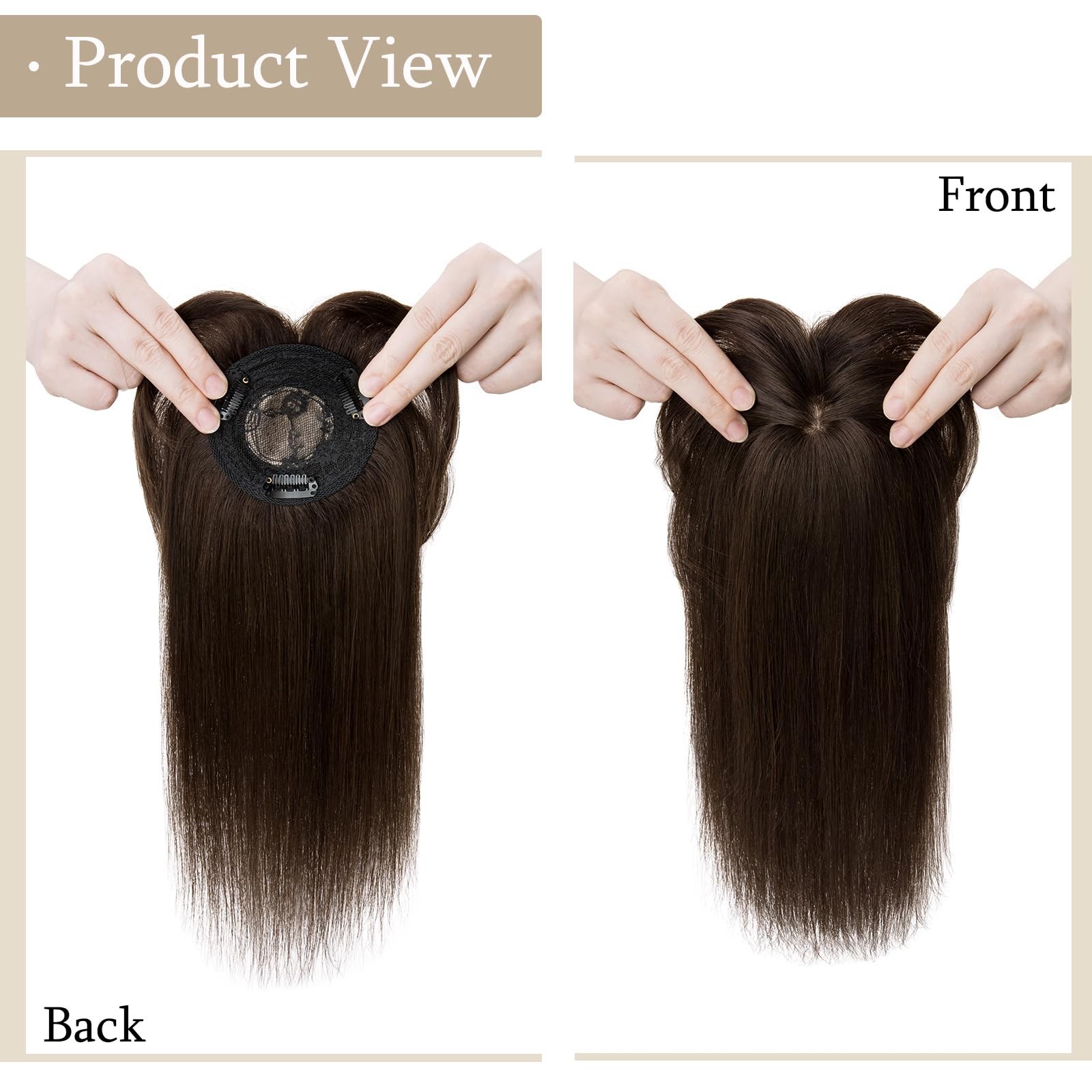 My-Lady Top Hairpieces For Womem Bangs Natural Mono Base Topper 100 Real Human