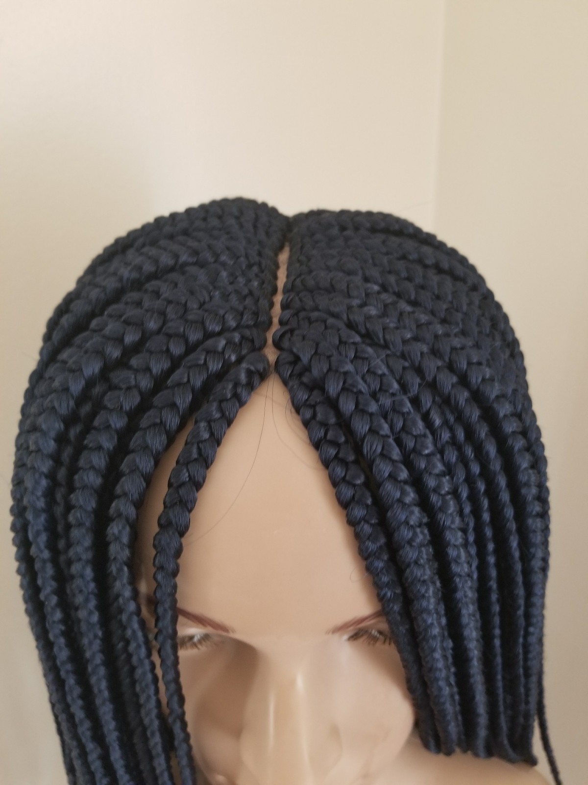 Fully Handmade 26” to 28” Micro Box Braid Wig Navy Blue