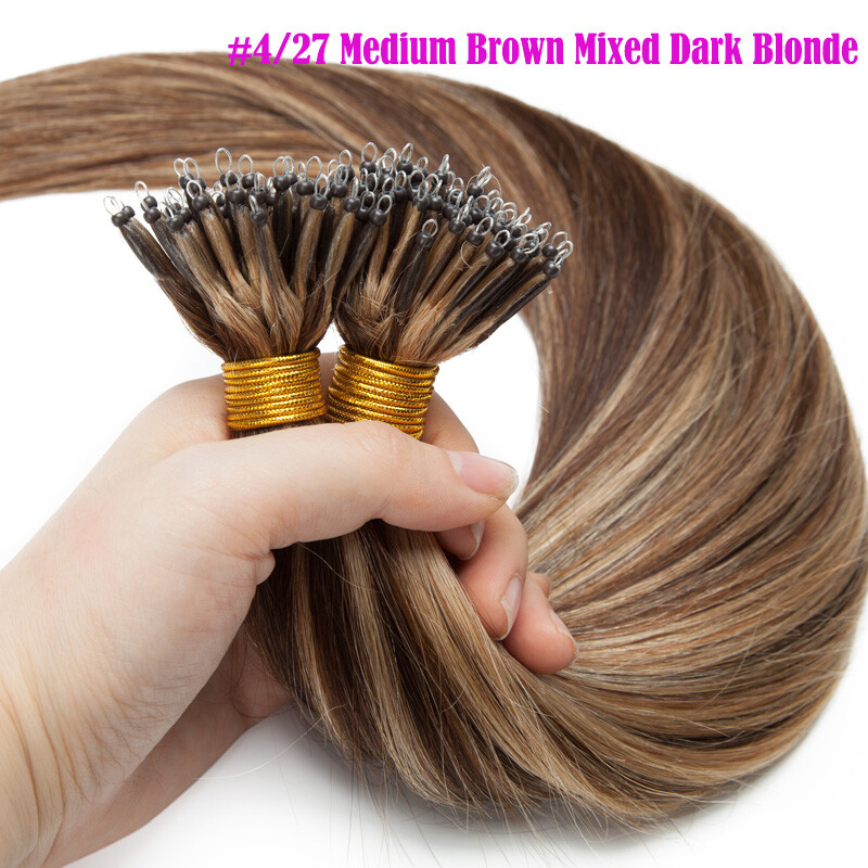 1G THICK Nano Ring 100% Remy Human Hair Extensions Nano Bead Microlink Highlight