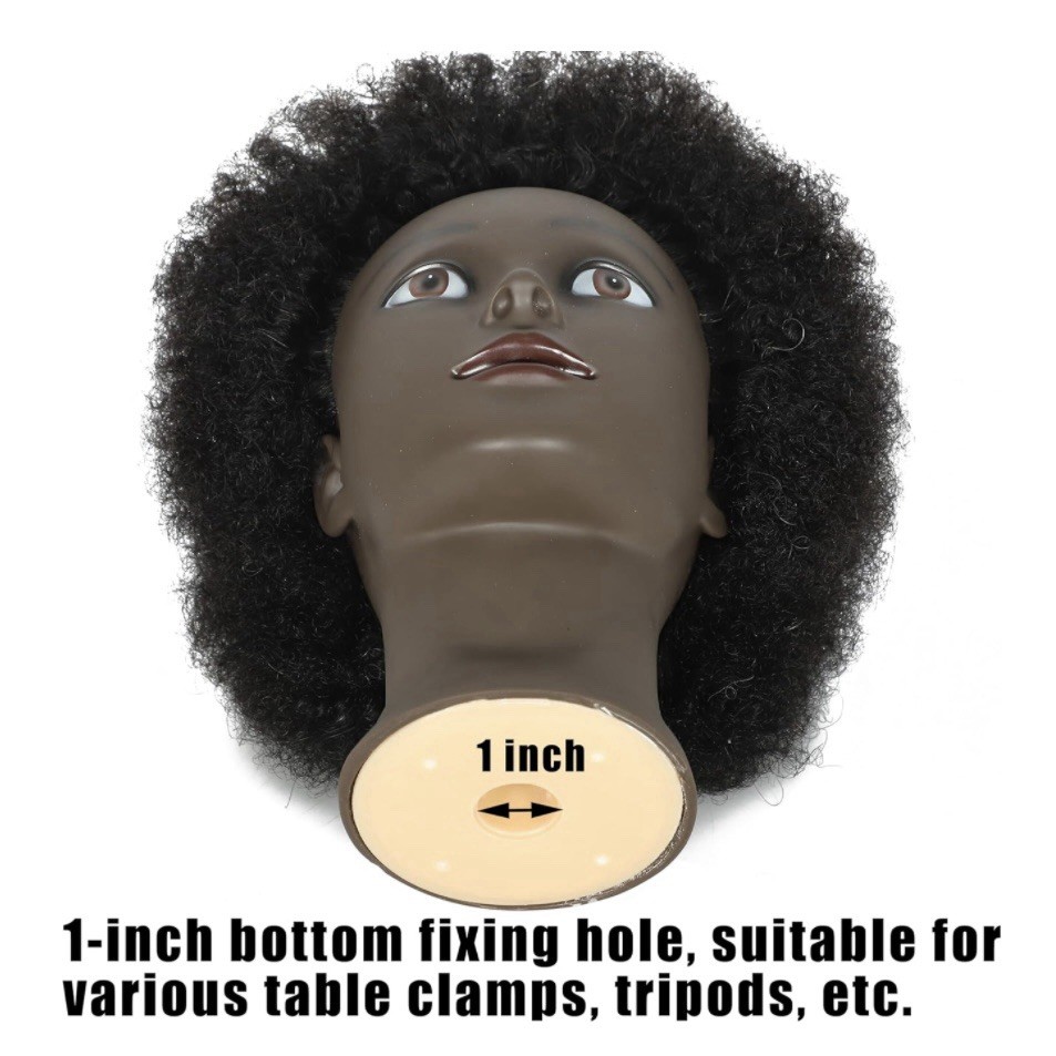 100% African Mannequin Head Human Hair 4A Afro Curly Cosmetology Manican 10 Inch