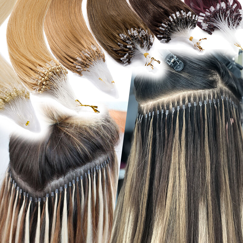 CLEARANCE Micro Beads Ring Loop Human Hair Extensions Real Remy Hair Highlight