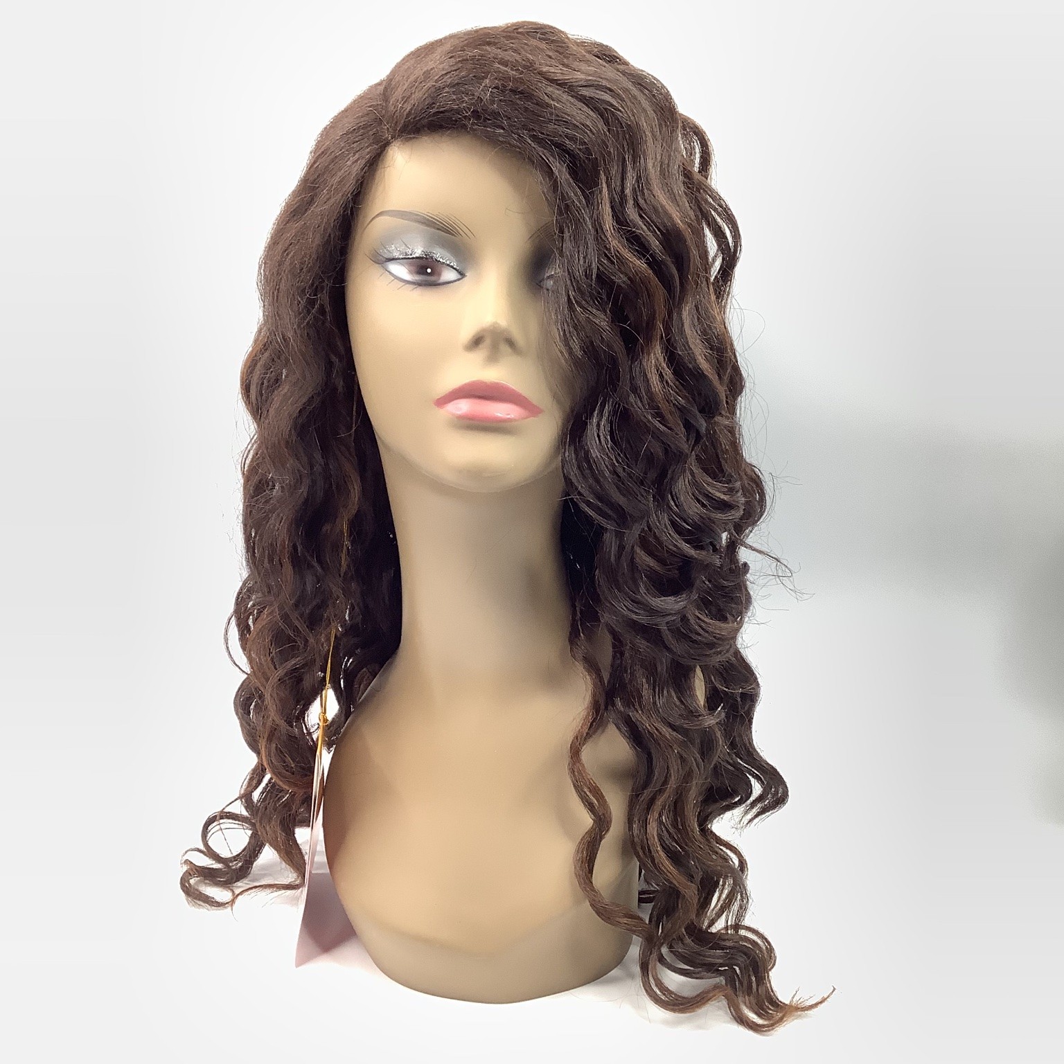 SIGNATURE S.K.909 Synthetic Wig Wavy F4/30 Dark Brown Auburn Highlights