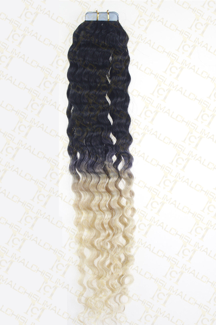 7A 18Inch body wavy&curly Tape In Skin Weft Remy Human Hair Extensions 40g 45cm